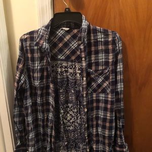 Patterned button down shirt